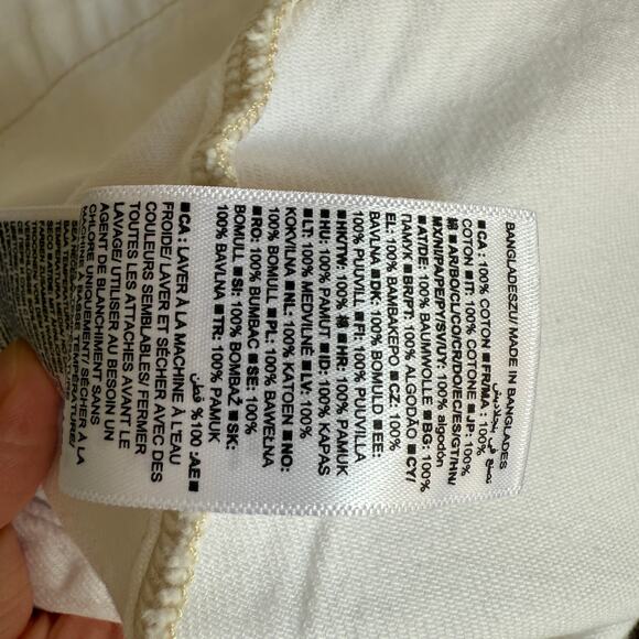 GAP Flutter Sleeve Button Down Mini Denim Dress in White Large - Picture 9 of 9